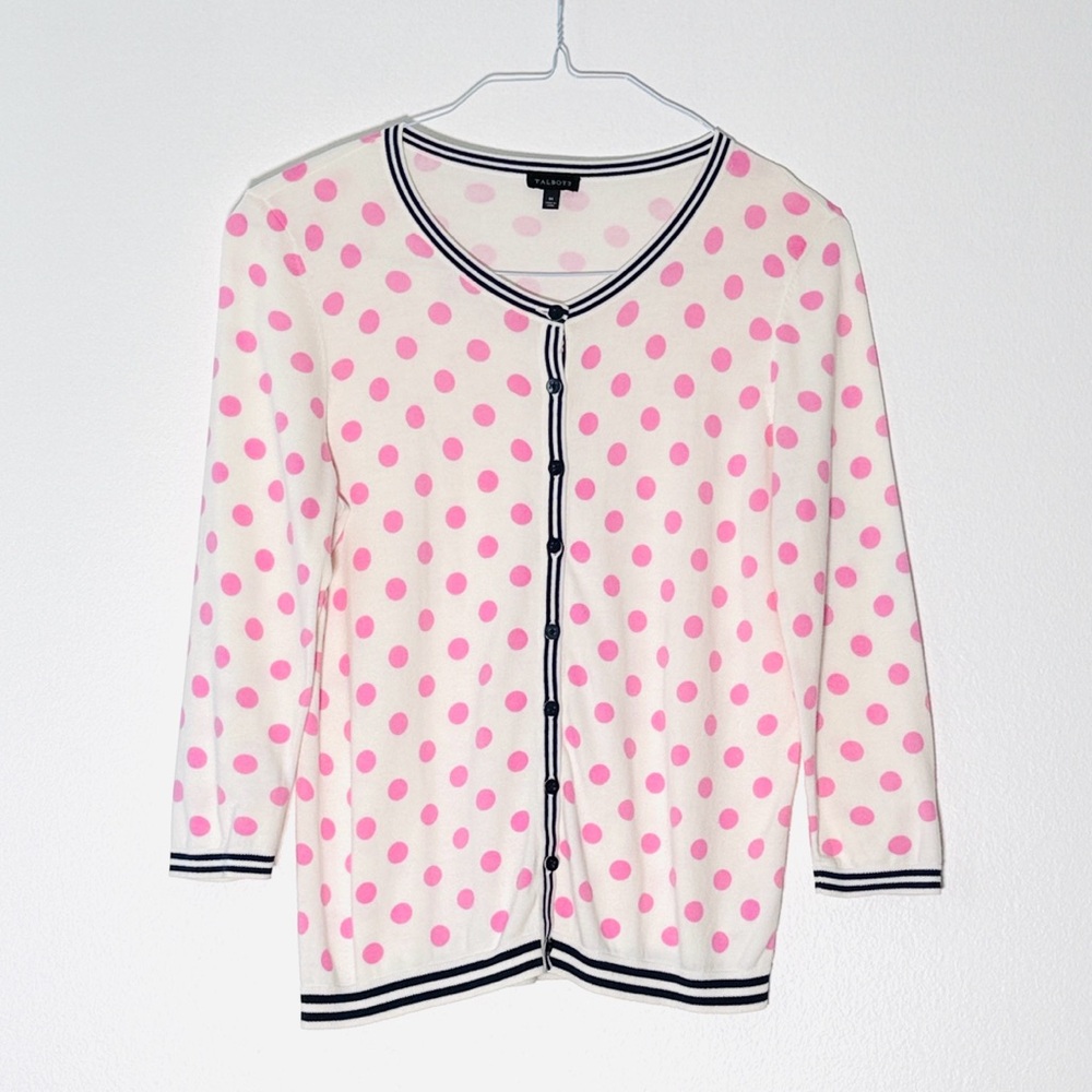 Talbots Women’s Pink Polka Dot Cardigan